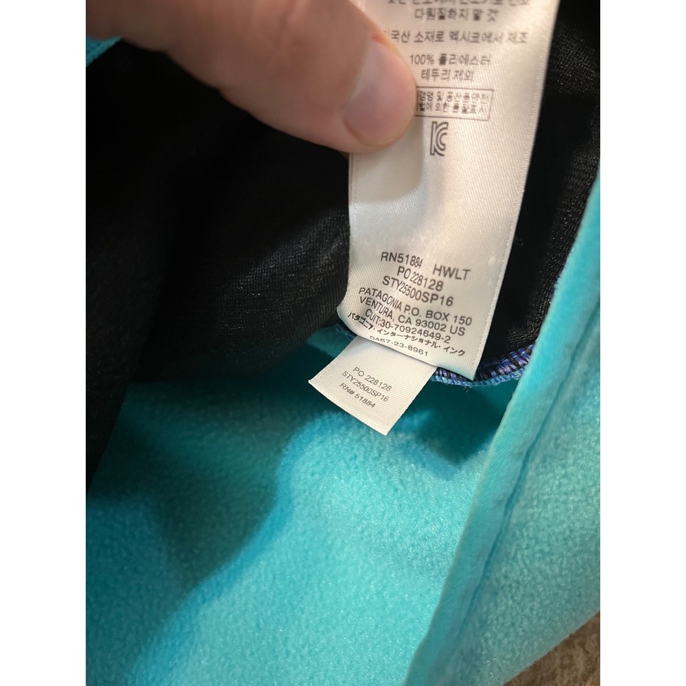 Patagonia Synchilla Fleece Vest Mens Large Blue Teal Colorblock Full Zip 25500 - Picture 6 of 8